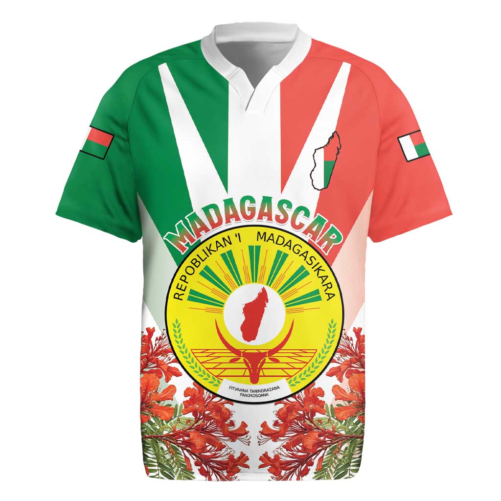 Personalized Madagasikara Rugby Jersey Seal With Poinciana