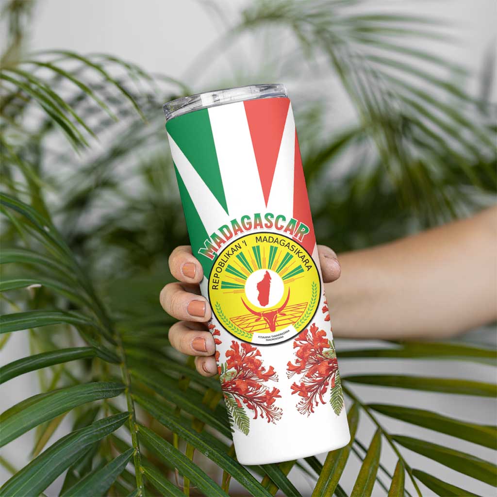 Personalized Madagasikara Skinny Tumbler Seal With Poinciana