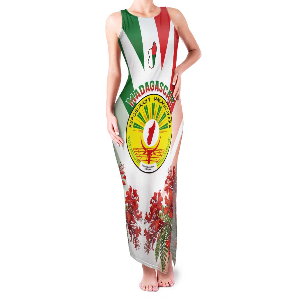 Personalized Madagasikara Tank Maxi Dress Seal With Poinciana