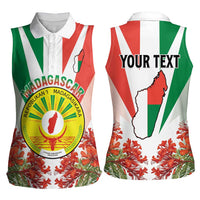 Personalized Madagasikara Women Sleeveless Polo Shirt Seal With Poinciana
