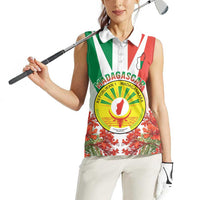 Personalized Madagasikara Women Sleeveless Polo Shirt Seal With Poinciana