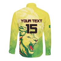 Custom Senegal Lions of Teranga Long Sleeve Button Shirt Rise to Glory
