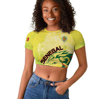 Custom Senegal Lions of Teranga Raglan Cropped T shirt Rise to Glory