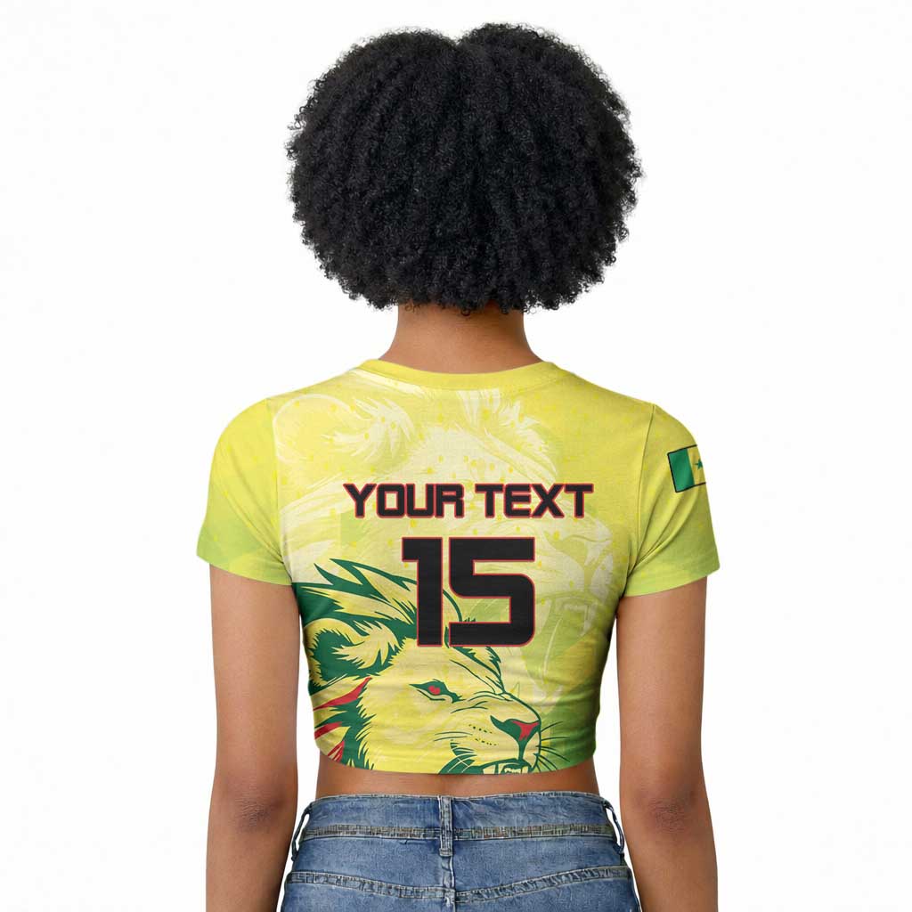 Custom Senegal Lions of Teranga Raglan Cropped T shirt Rise to Glory