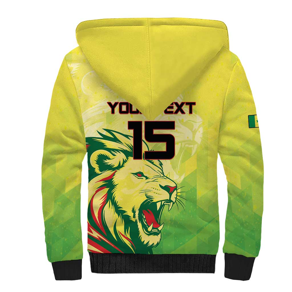 Custom Senegal Lions of Teranga Sherpa Hoodie Rise to Glory