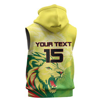 Custom Senegal Lions of Teranga Sleeveless Hoodie Rise to Glory