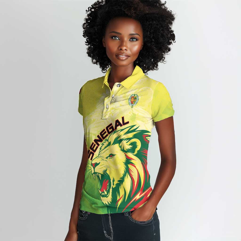 Custom Senegal Lions of Teranga Women Polo Shirt Rise to Glory