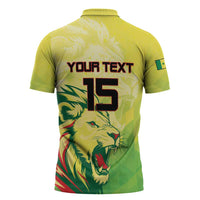 Custom Senegal Lions of Teranga Zipper Polo Shirt Rise to Glory