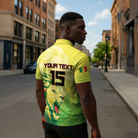 Custom Senegal Lions of Teranga Zipper Polo Shirt Rise to Glory