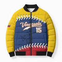 Custom Venezuela Baseball Champions Bomber Puffer Jacket Vinotinto Glory 2026