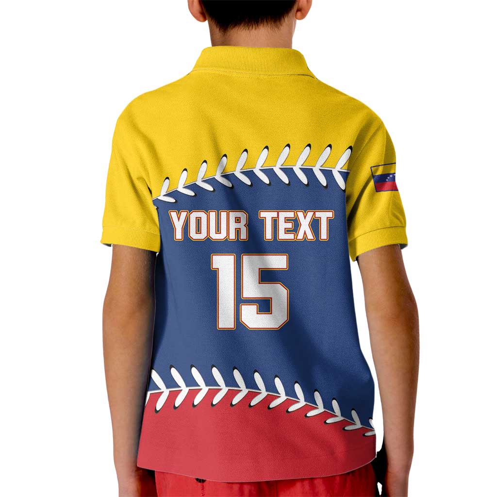 Custom Venezuela Baseball Champions Kid Polo Shirt Vinotinto Glory 2026