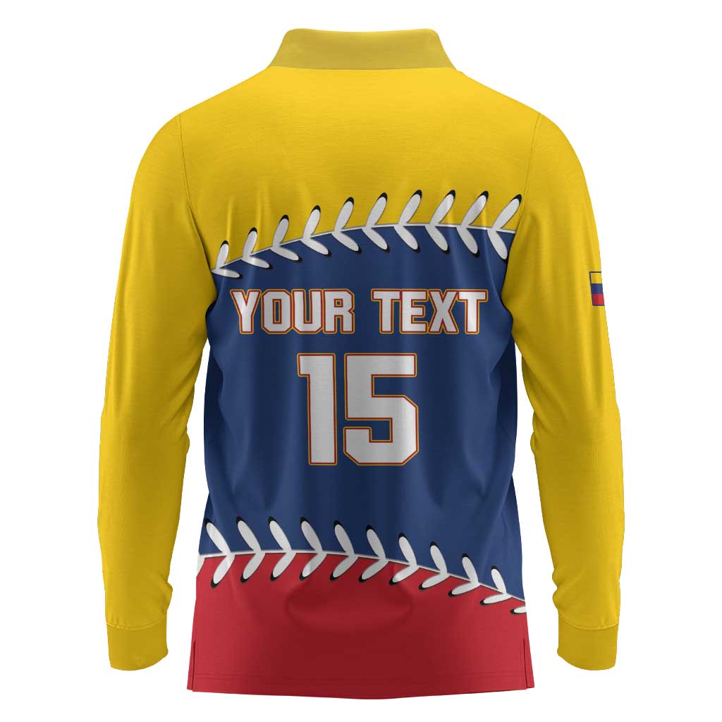 Custom Venezuela Baseball Champions Long Sleeve Polo Shirt Vinotinto Glory 2026