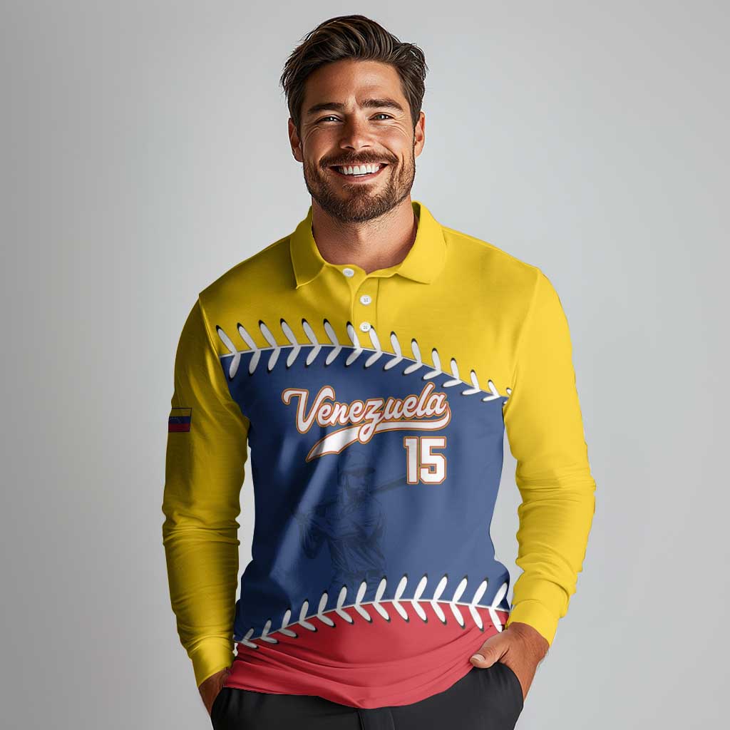 Custom Venezuela Baseball Champions Long Sleeve Polo Shirt Vinotinto Glory 2026