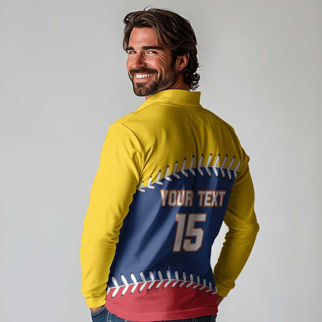 Custom Venezuela Baseball Champions Long Sleeve Polo Shirt Vinotinto Glory 2026