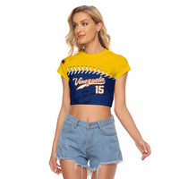 Custom Venezuela Baseball Champions Raglan Cropped T Shirt Vinotinto Glory 2026