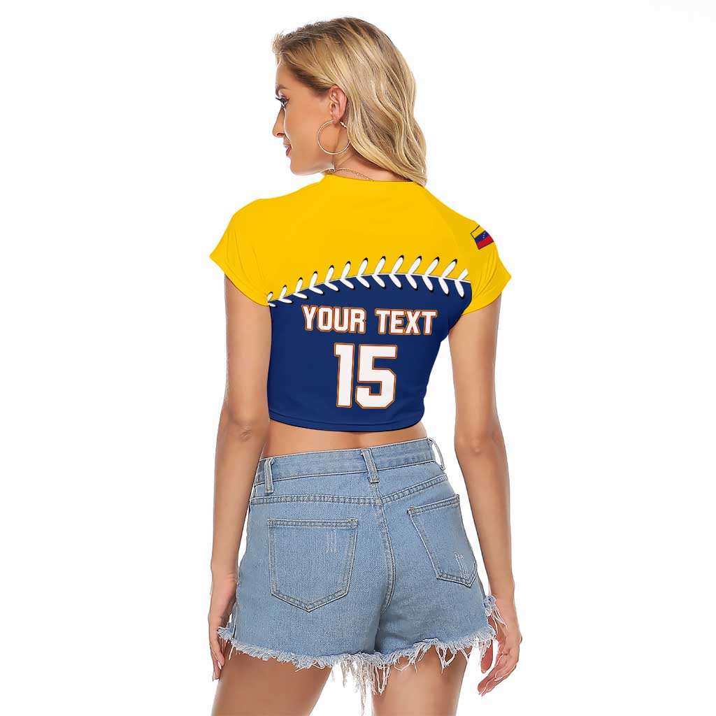 Custom Venezuela Baseball Champions Raglan Cropped T Shirt Vinotinto Glory 2026