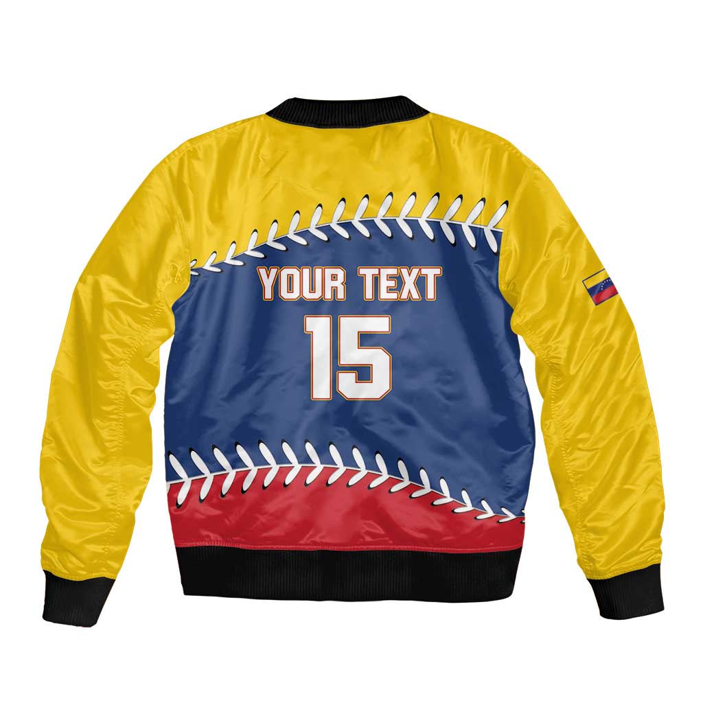 Custom Venezuela Baseball Champions Sleeve Zip Bomber Jacket Vinotinto Glory 2026