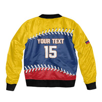 Custom Venezuela Baseball Champions Sleeve Zip Bomber Jacket Vinotinto Glory 2026