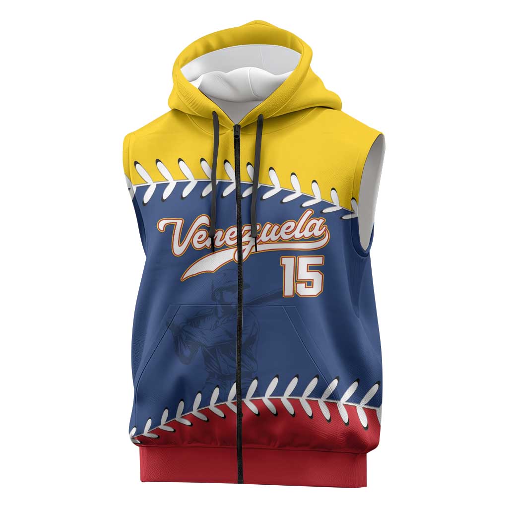 Custom Venezuela Baseball Champions Sleeveless Zip Hoodie Vinotinto Glory 2026