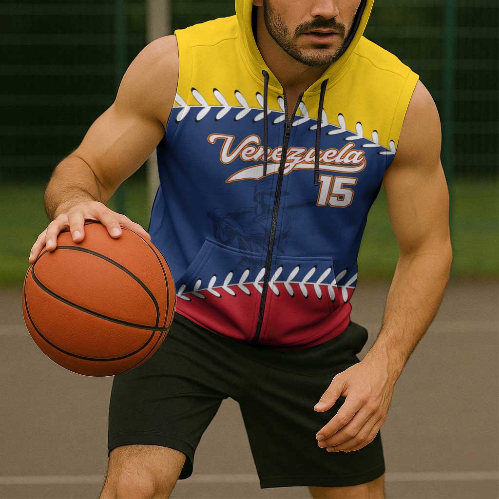 Custom Venezuela Baseball Champions Sleeveless Zip Hoodie Vinotinto Glory 2026