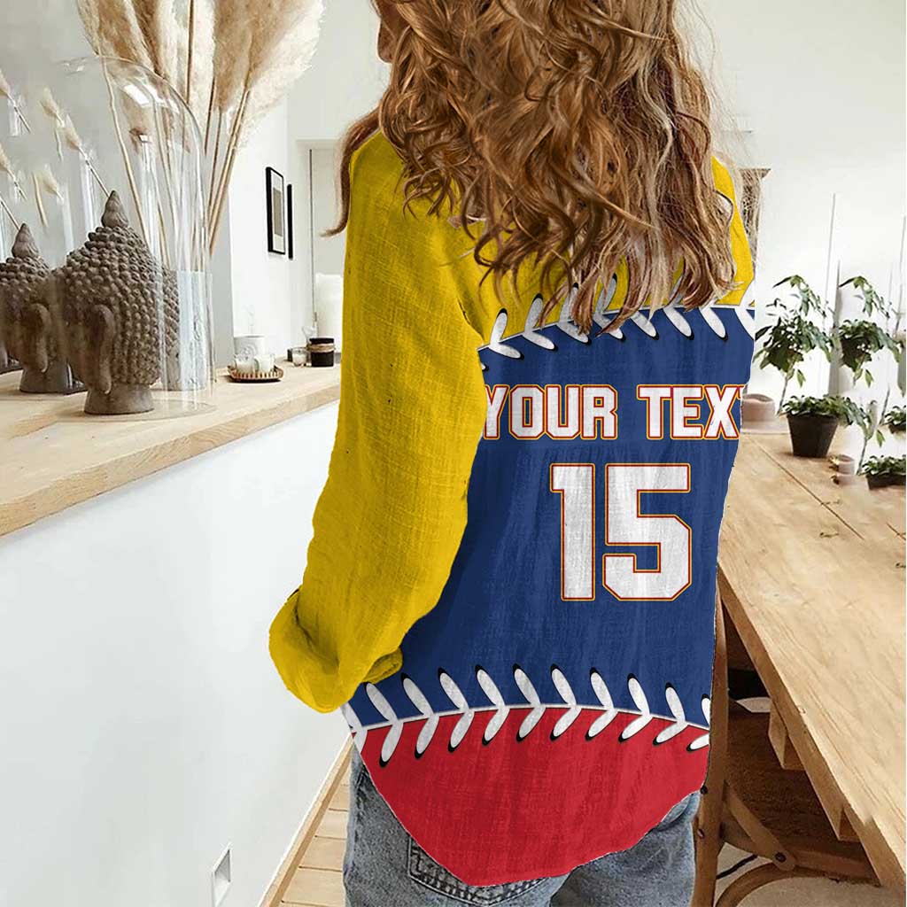 Custom Venezuela Baseball Champions Women Casual Shirt Vinotinto Glory 2026