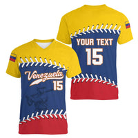 Custom Venezuela Baseball Champions Women V-Neck T-Shirt Vinotinto Glory 2026