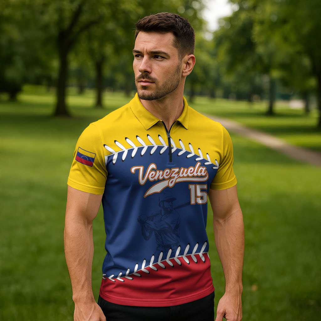 Custom Venezuela Baseball Champions Zipper Polo Shirt Vinotinto Glory 2026
