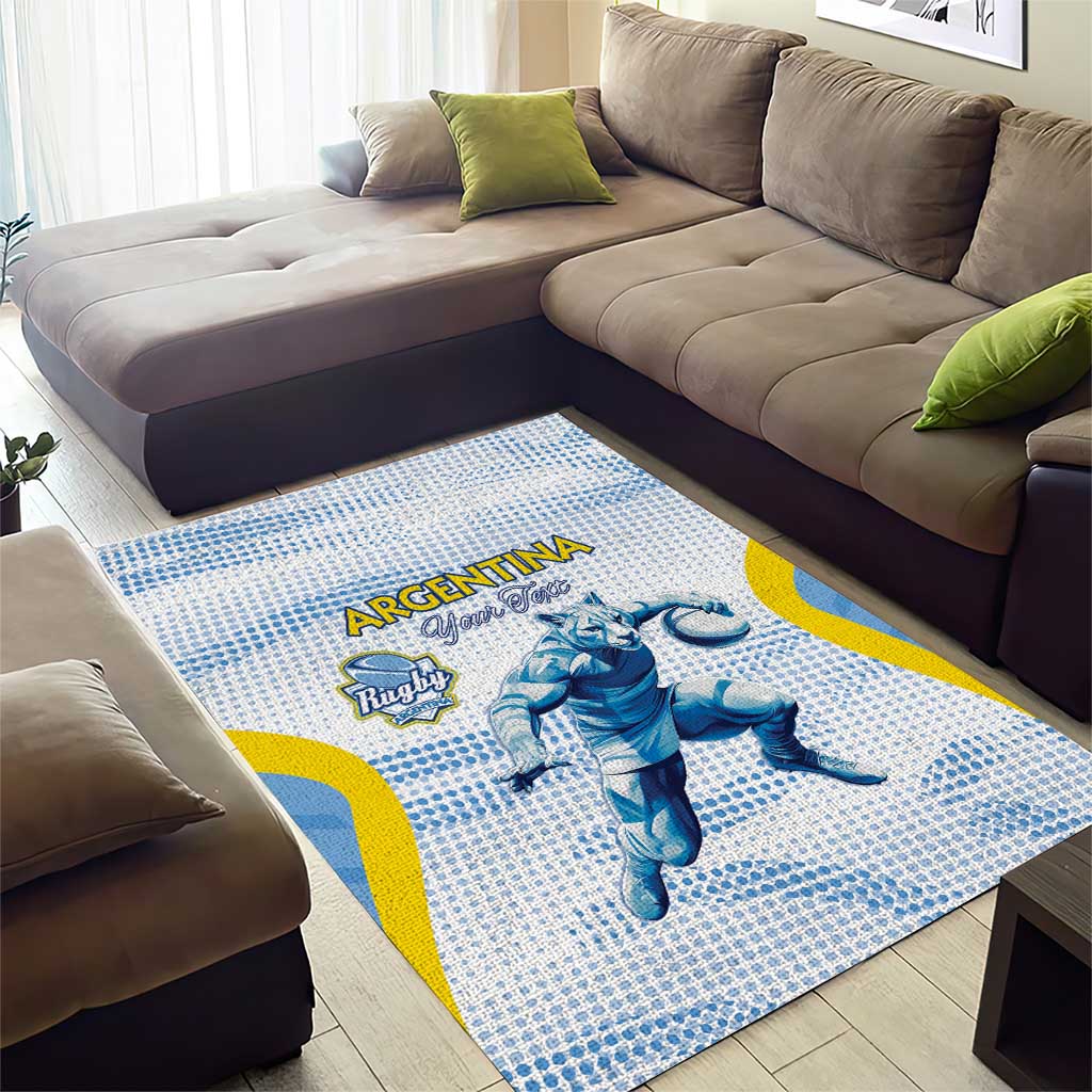 Argentina Rugby Custom Area Rug Pumas Mascot - Sporty Style