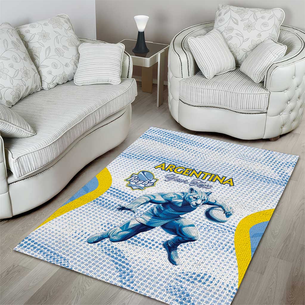 Argentina Rugby Custom Area Rug Pumas Mascot - Sporty Style
