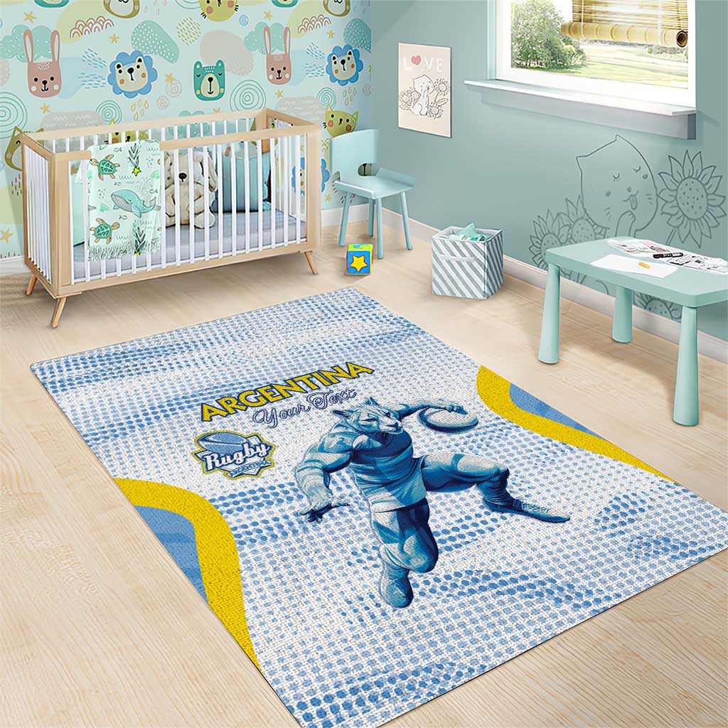 Argentina Rugby Custom Area Rug Pumas Mascot - Sporty Style