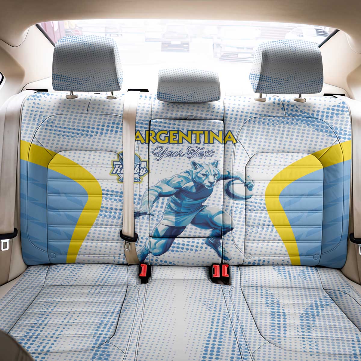 Argentina Rugby Custom Back Car Seat Cover Pumas Mascot - Sporty Style