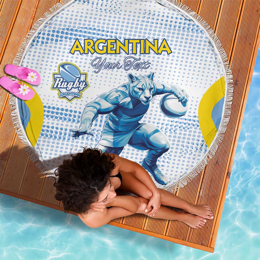 Argentina Rugby Custom Beach Blanket Pumas Mascot - Sporty Style