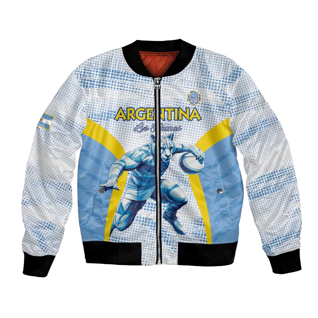 Argentina Rugby Custom Bomber Jacket Pumas Mascot - Sporty Style