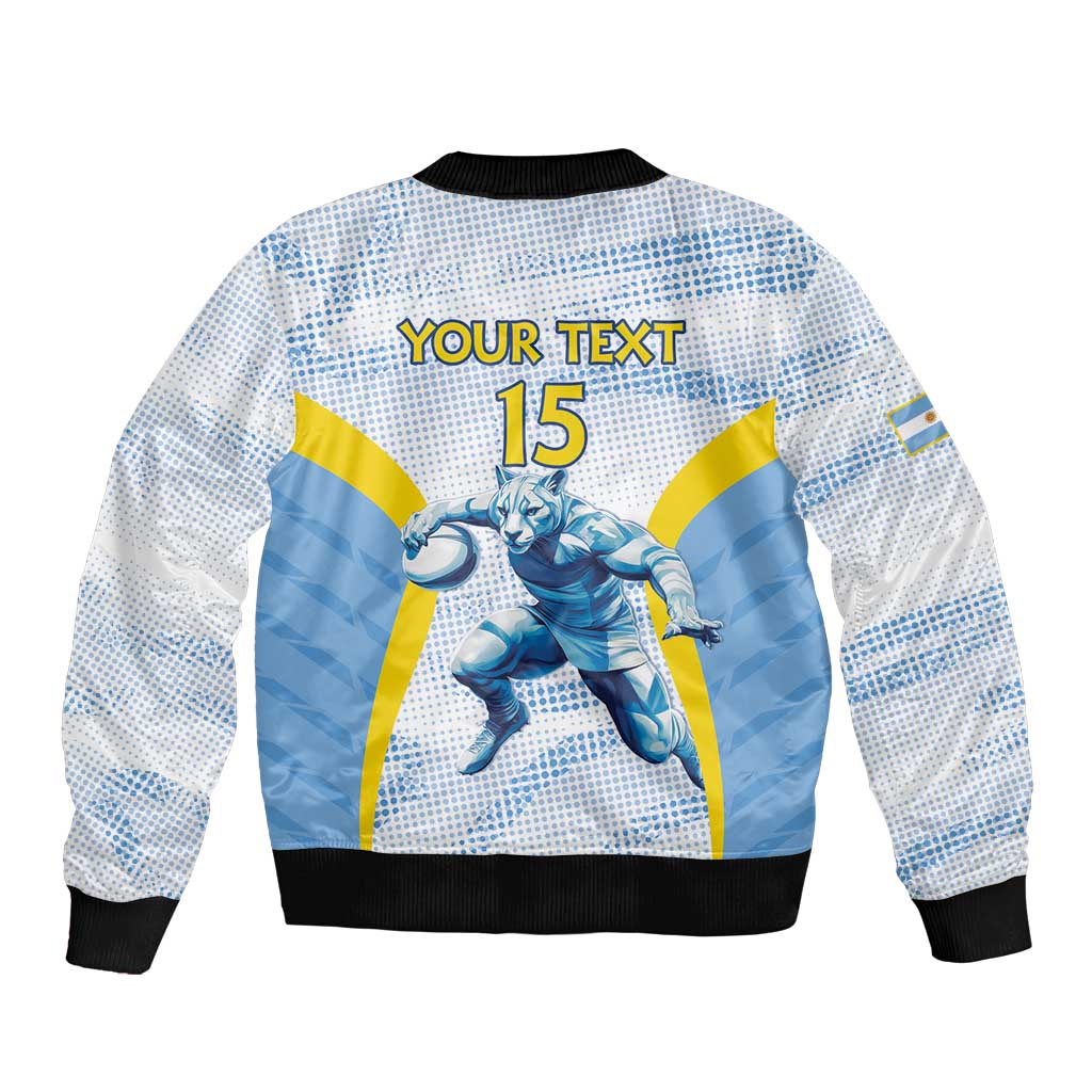 Argentina Rugby Custom Bomber Jacket Pumas Mascot - Sporty Style