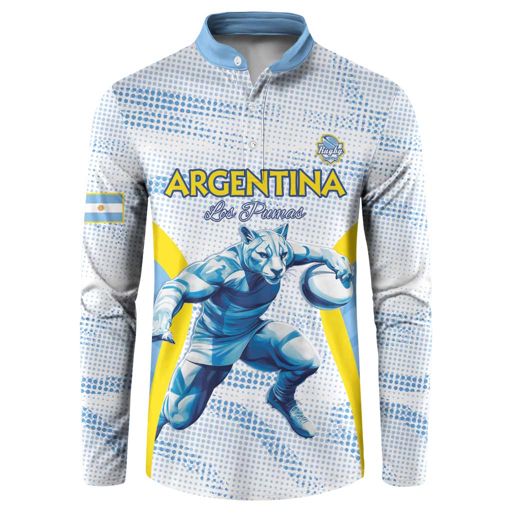 Argentina Rugby Custom Button Sweatshirt Pumas Mascot - Sporty Style