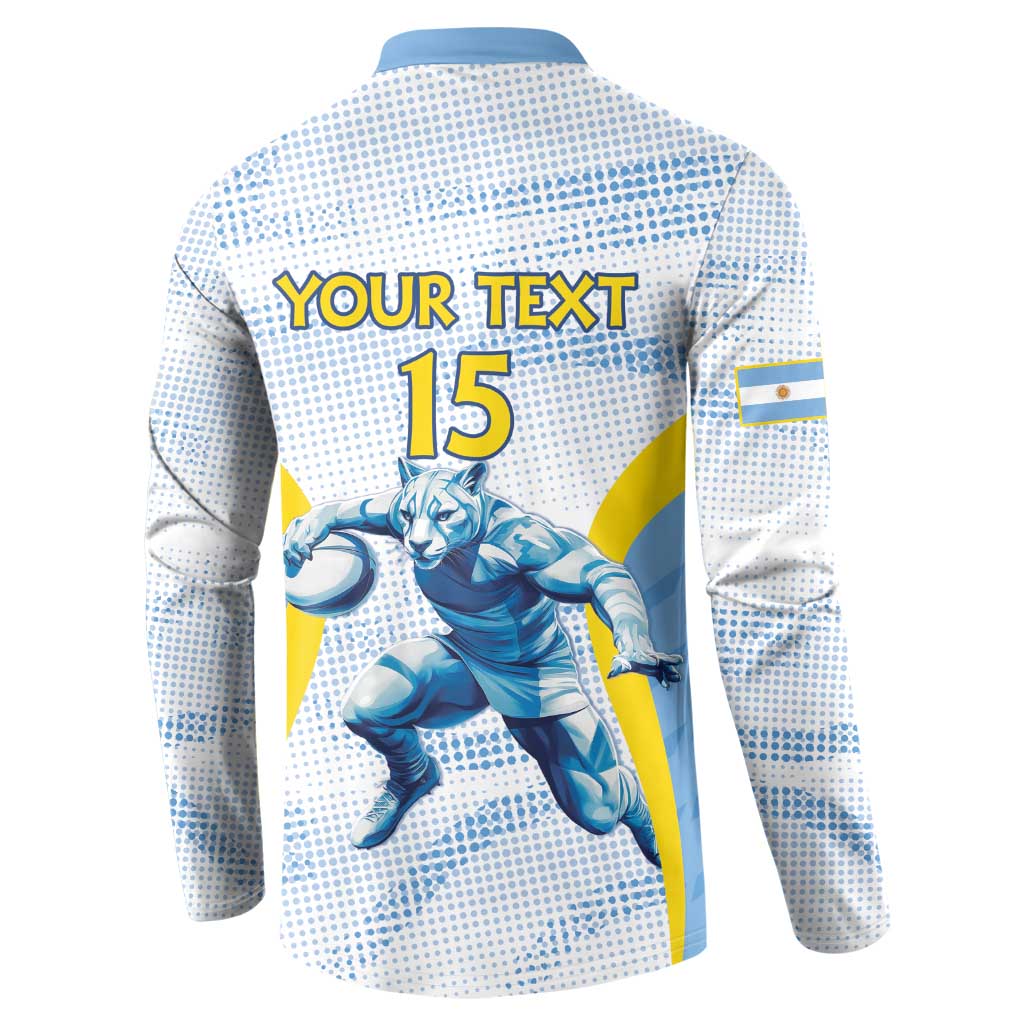 Argentina Rugby Custom Button Sweatshirt Pumas Mascot - Sporty Style