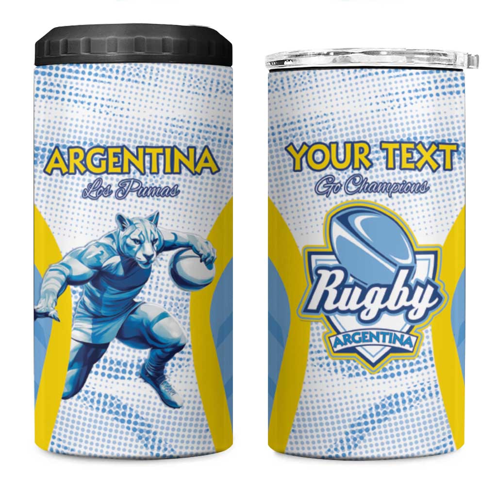 Argentina Rugby Custom 4 in 1 Can Cooler Tumbler Pumas Mascot - Sporty Style