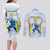 Argentina Rugby Custom Couples Matching Long Sleeve Bodycon Dress and Long Sleeve Button Shirt Pumas Mascot - Sporty Style