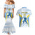 Argentina Rugby Custom Couples Matching Mermaid Dress and Hawaiian Shirt Pumas Mascot - Sporty Style
