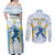 Argentina Rugby Custom Couples Matching Off Shoulder Maxi Dress and Long Sleeve Button Shirt Pumas Mascot - Sporty Style