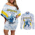 Argentina Rugby Custom Couples Matching Off Shoulder Short Dress and Long Sleeve Button Shirt Pumas Mascot - Sporty Style