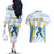 Argentina Rugby Custom Couples Matching Off The Shoulder Long Sleeve Dress and Hawaiian Shirt Pumas Mascot - Sporty Style