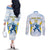 Argentina Rugby Custom Couples Matching Off The Shoulder Long Sleeve Dress and Long Sleeve Button Shirt Pumas Mascot - Sporty Style