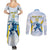 Argentina Rugby Custom Couples Matching Summer Maxi Dress and Long Sleeve Button Shirt Pumas Mascot - Sporty Style