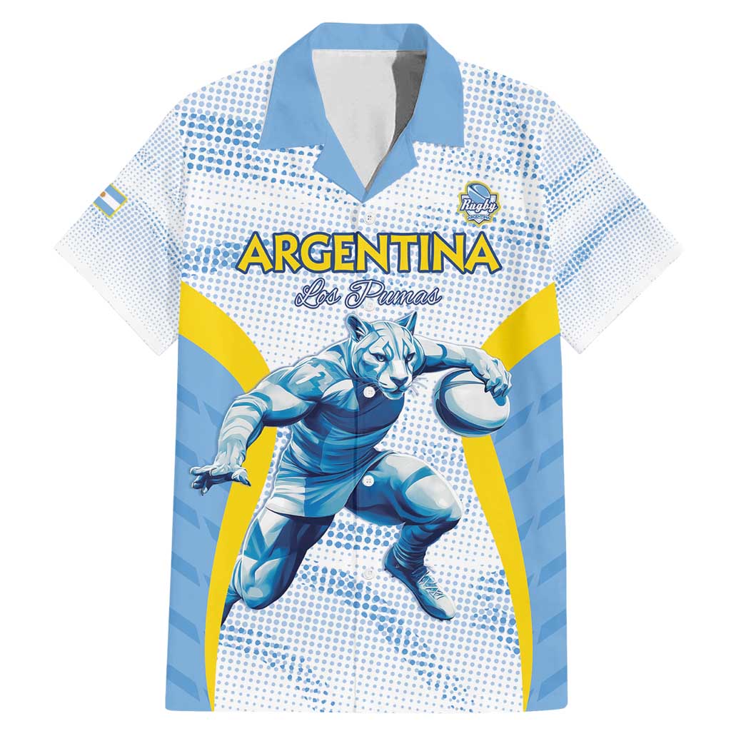 Argentina Rugby Custom Family Matching Mermaid Dress and Hawaiian Shirt Pumas Mascot - Sporty Style