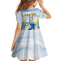 Argentina Rugby Custom Family Matching Off The Shoulder Long Sleeve Dress and Hawaiian Shirt Pumas Mascot - Sporty Style