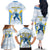 Argentina Rugby Custom Family Matching Off The Shoulder Long Sleeve Dress and Hawaiian Shirt Pumas Mascot - Sporty Style