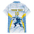 Argentina Rugby Custom Family Matching Off The Shoulder Long Sleeve Dress and Hawaiian Shirt Pumas Mascot - Sporty Style