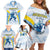 Argentina Rugby Custom Family Matching Off Shoulder Short Dress and Hawaiian Shirt Pumas Mascot - Sporty Style