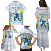 Argentina Rugby Custom Family Matching Puletasi and Hawaiian Shirt Pumas Mascot - Sporty Style